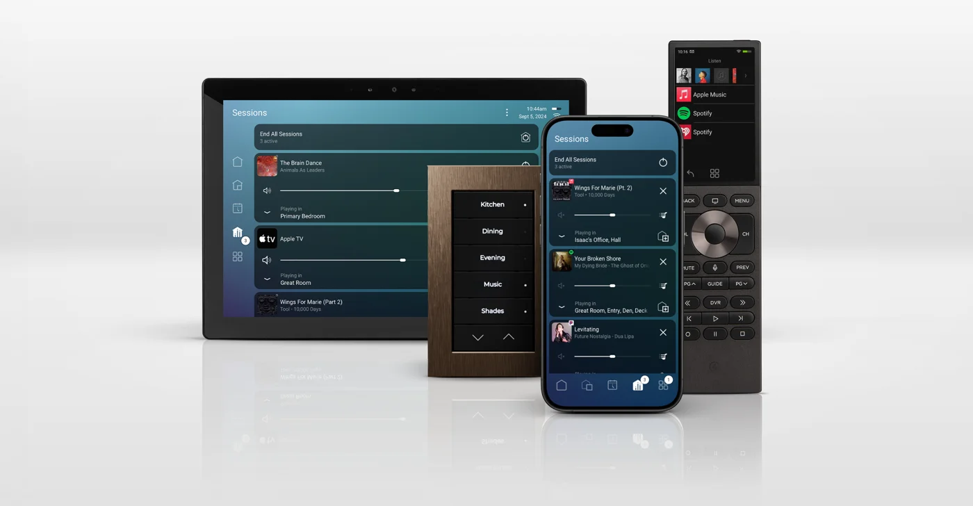 Control4 touchscreens, keypad and remote